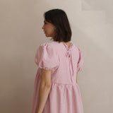 Breastfeeding Balloon Sleeve Dress Pink