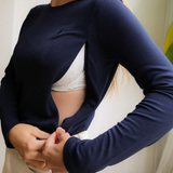 Camiseta lactancia manga larga Azul Marino