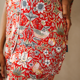 William Morris Ladies Pyjamas Set Strawberry Thief Red