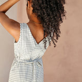 Sleeveless Breastfeeding Dress Windowpane