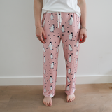 Rosa Pinguin-Pyjamaset für Damen