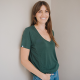 Borstvoeding T-shirt V-hals Bosgroen
