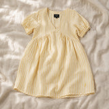 Breastfeeding Mini Balloon Sleeve Dress Yellow
