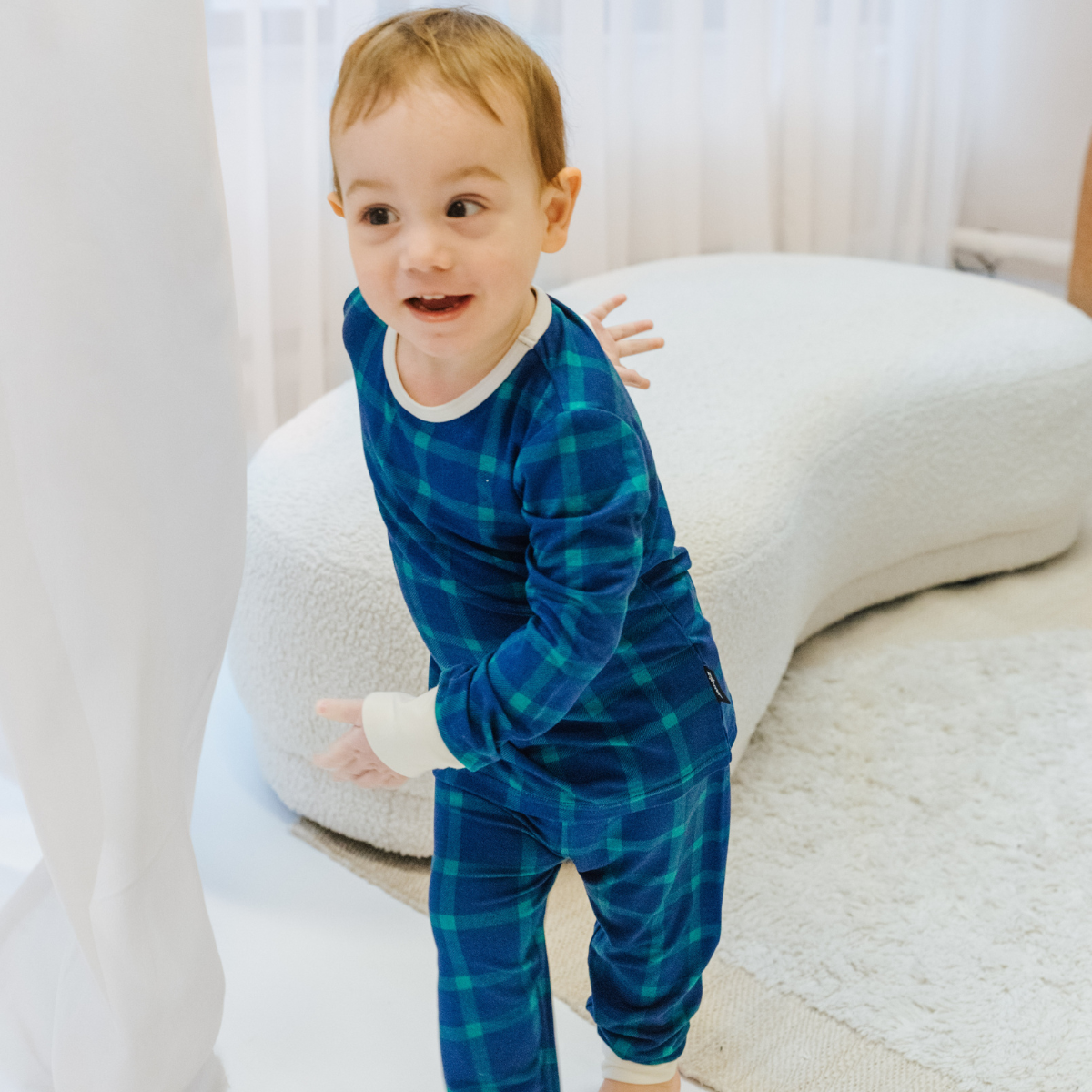 Ensemble de pyjamas pour enfants à carreaux