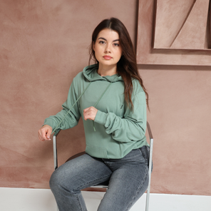 Felpa con cappuccio in bambù per l'allattamento - Verde oliva