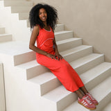 St Tropez Ribbed Breastfeeding Dress Red & Pink