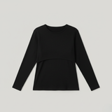 Breastfeeding Ribbed أعلى الأسود