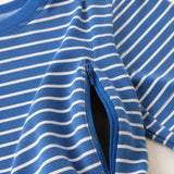 Striped Breastfeeding Dress Blue / White