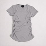 Ruched Breastfeeding Tee Grey Marl