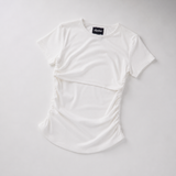 Ruched Breastfeeding Tee White