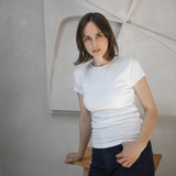 Ruched Breastfeeding Tee White