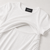 Ruched Breastfeeding Tee White
