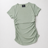 Ruched Breastfeeding Tee Sage Green