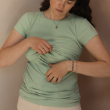 Ruched Breastfeeding Tee Sage Green