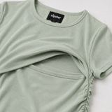 Ruched Breastfeeding Tee Sage Green
