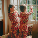 طقم بيجامة أطفال ويليام موريس للأطفال ستروبيري ثيف أحمر