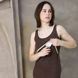 St Tropez Ribbed Breastfeeding Dress Chocolate