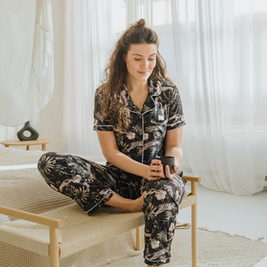 Women's Bamboo Pyjama Long Set - Zebra