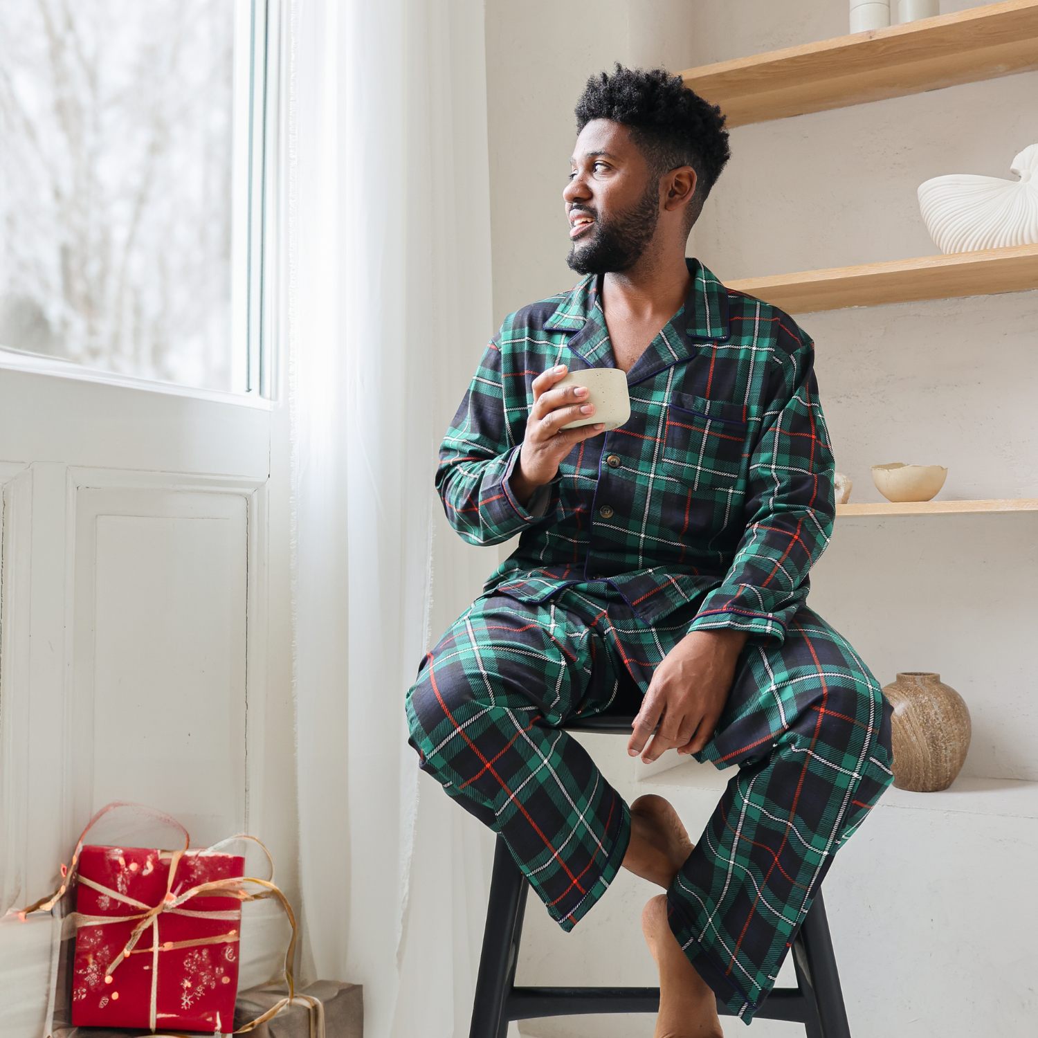 Tartan Bambus-Pyjama-Set für Männer