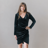 Paris Borstvoeding Fluwelen Jurk Zwart