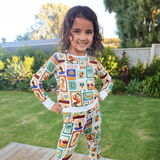 Children's PJ Set Animal Stamps