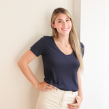 Camiseta lactancia cuello pico Azul Marino