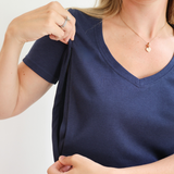 Camiseta lactancia cuello pico Azul Marino