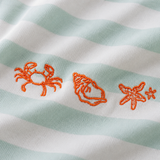 Oversized Kid's T-Shirt Striped Seafoam Shells