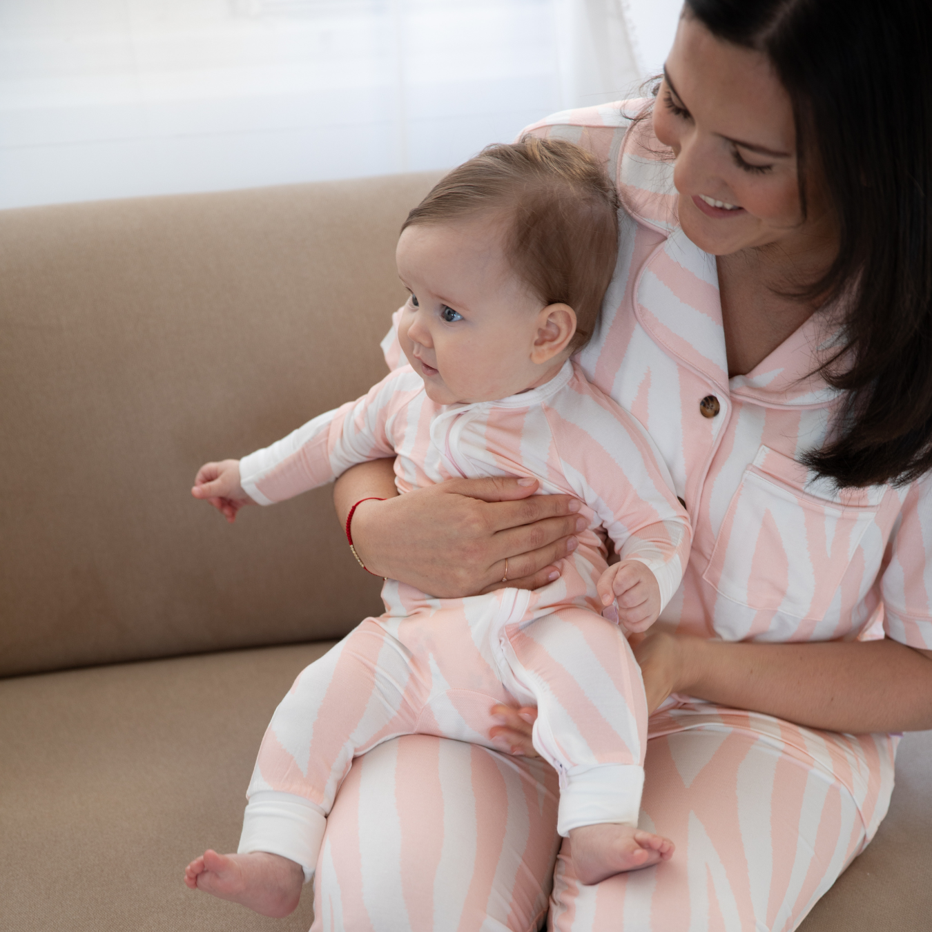 Conjunto largo de pijama de bambú para mujer - Estampado de cebra