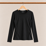 Camiseta de lactancia de manga larga, negra