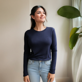 Camiseta lactancia manga larga Azul Marino