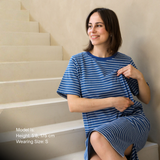 Striped Breastfeeding Dress Blue / White