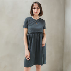Copenhagen Breastfeeding T-Shirt Dress Charcoal